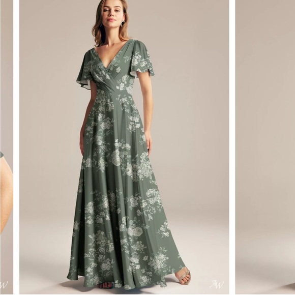New AW Bridal Furst Floral Sage Maxi Dress 14 - Picture 1 of 8